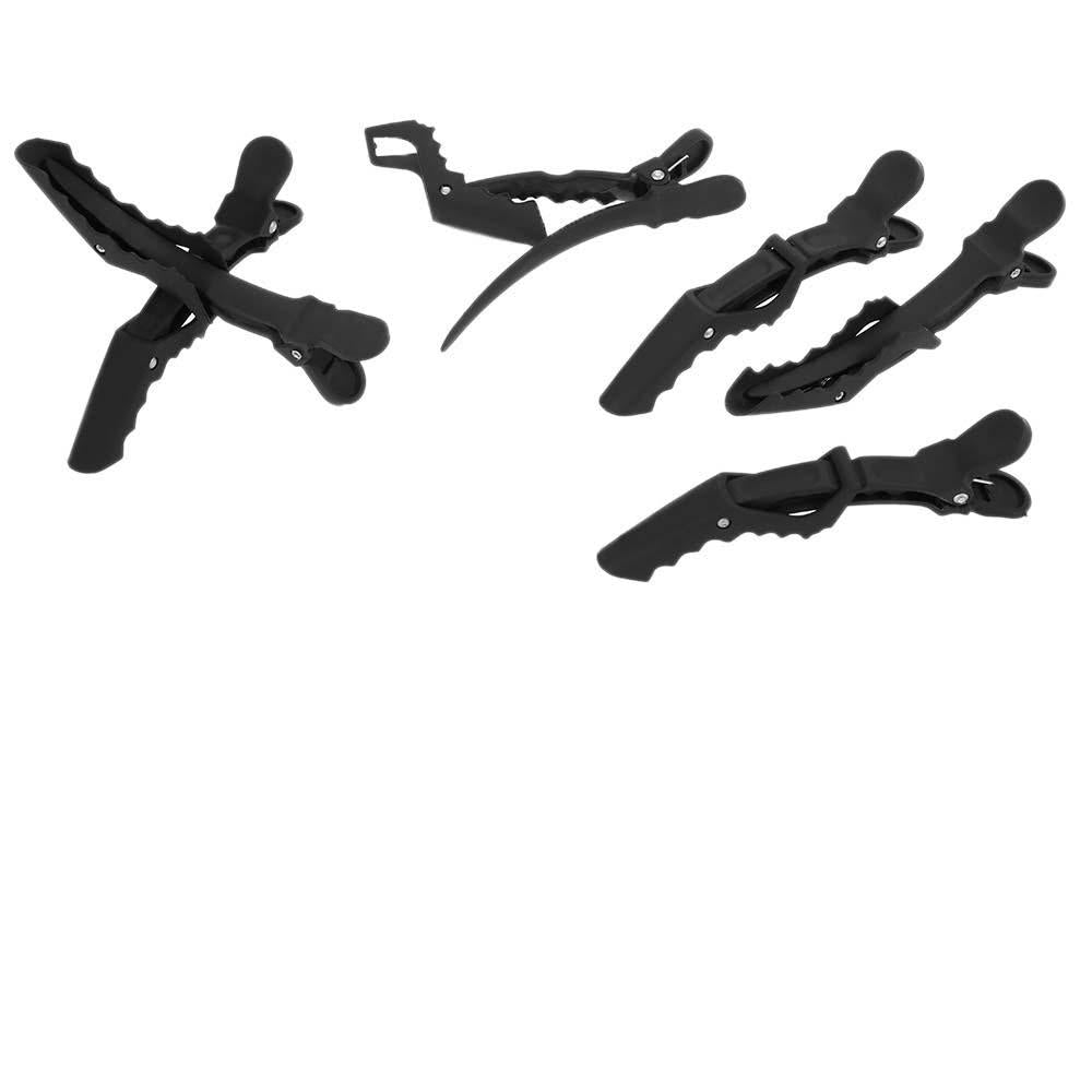 6Pcs Black Croc Hair Sectioning Grip Clips Hairdressing Cutting Clamps Professional Plastic Salon Styling Image 2