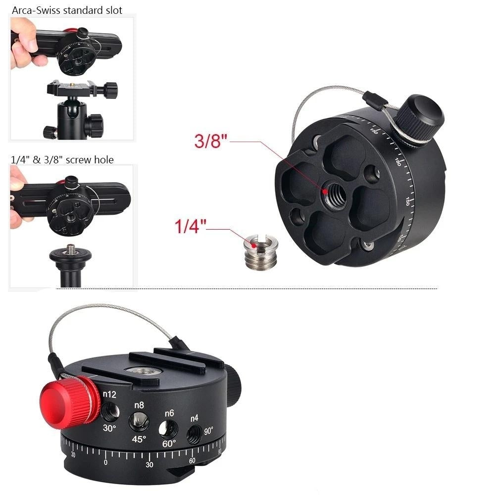 720 Panoramic Head Aluminium Alloy with Arca-Swiss Standard Ball Quick Release Plate Carry Bag Image 8