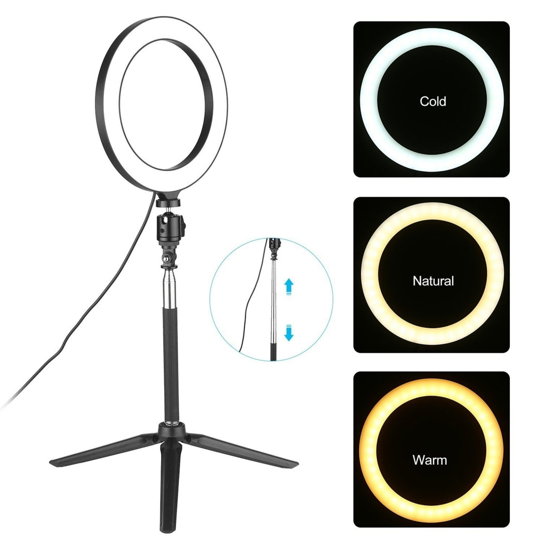 8inch Ring Light with Adjustable Tripod Stand Dimmable Selfie Makeup Ringlights for Video Live Stream Photography Image 2