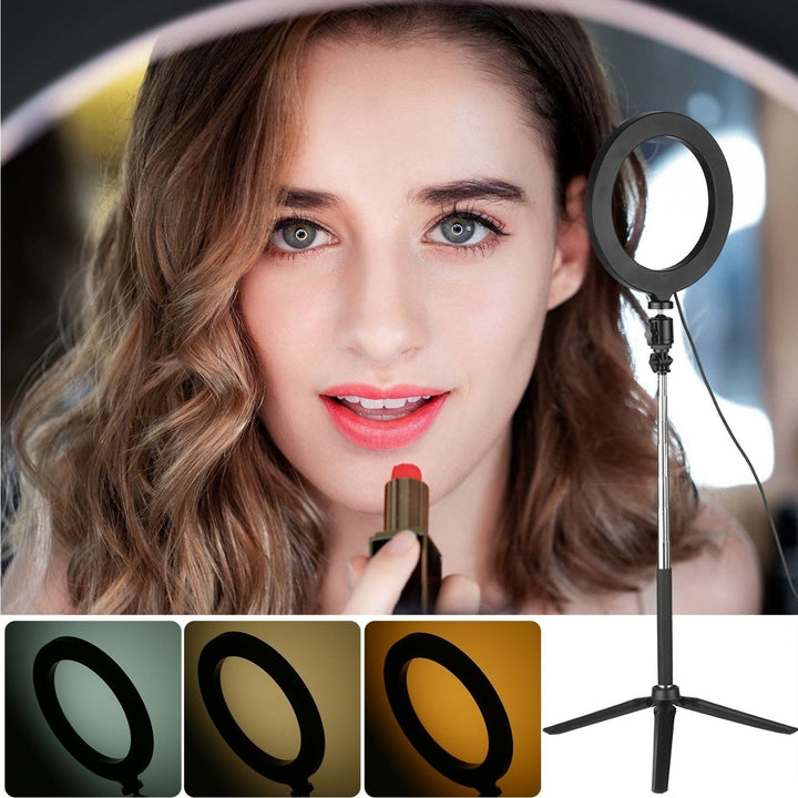 8inch Ring Light with Adjustable Tripod Stand Dimmable Selfie Makeup Ringlights for Video Live Stream Photography Image 5