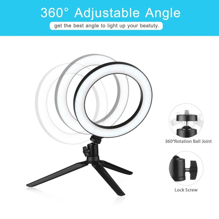 8inch Ring Light with Adjustable Tripod Stand Dimmable Selfie Makeup Ringlights for Video Live Stream Photography Image 10