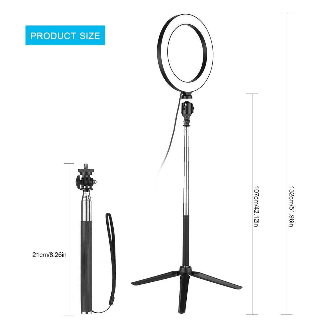 8inch Ring Light with Adjustable Tripod Stand Dimmable Selfie Makeup Ringlights for Video Live Stream Photography Image 11