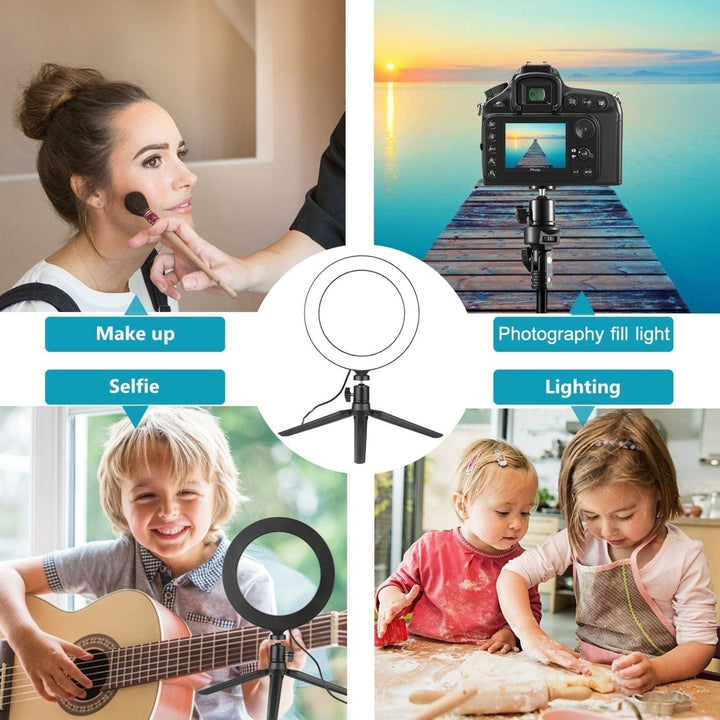 8inch Ring Light with Adjustable Tripod Stand Dimmable Selfie Makeup Ringlights for Video Live Stream Photography Image 12