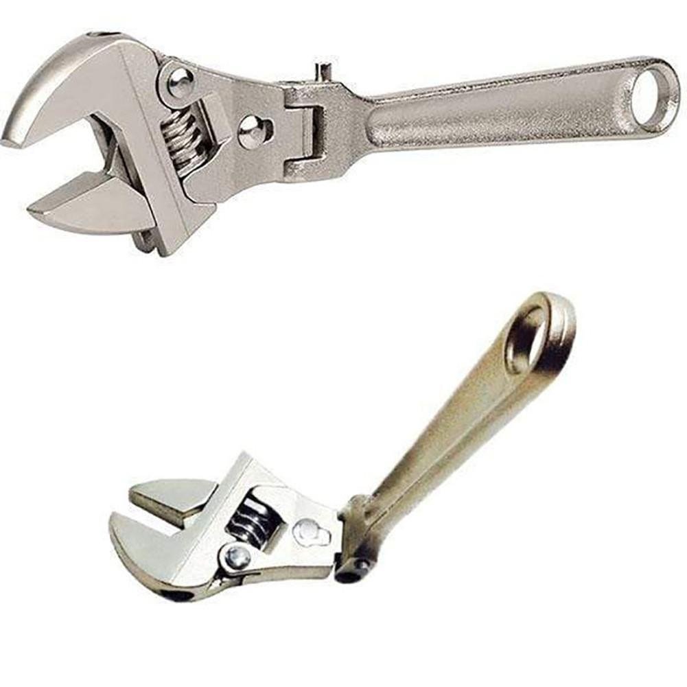 Adjustable Ratchet Wrench 180 Rotatable Folding Handle Spanner Hand Tool Image 1