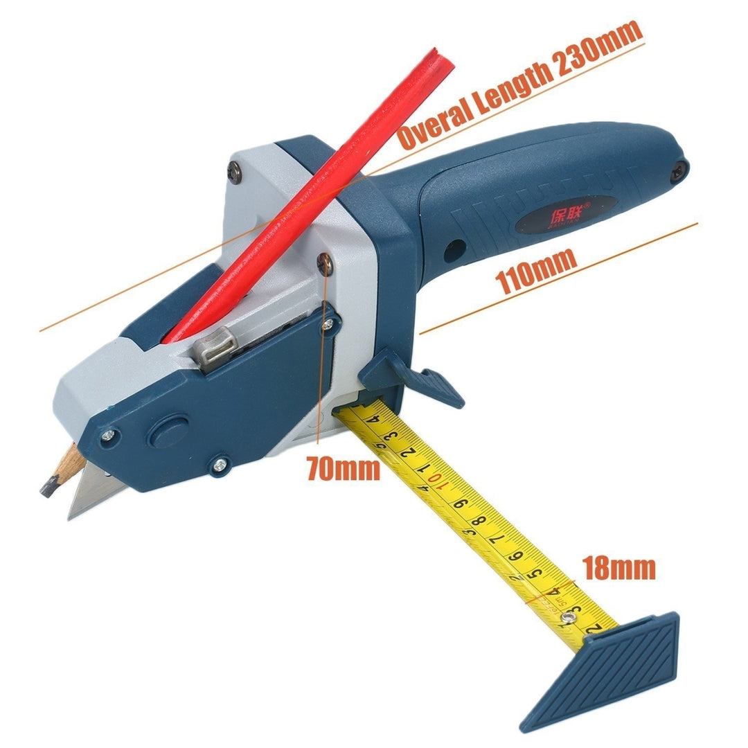 All-in-one Gypsum Board Cutting Tool with Measuring Tape and Utility Knife Mark Cut Drywall Image 6