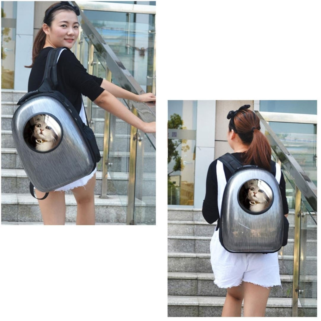 Astronaut Space Capsule Pet Backpack Carrier Transparent Breathable Travel Small Dog Cat Bag Image 5