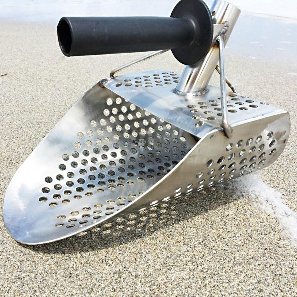 Beach Sand Scoop with handle Metal Detecting Tool Stainless Steel Detector Image 8