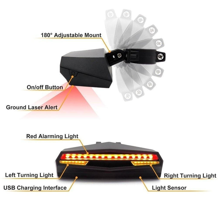 Bikelight Brake Bicycle Rear Light Tail Lamp Image 3