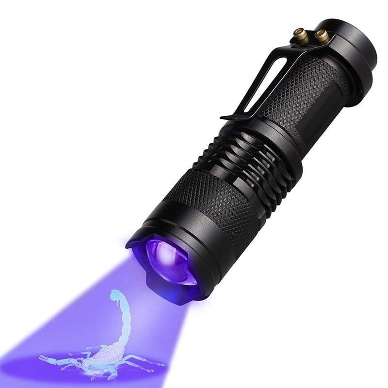 Led UV 395NM Flash Torch Ultra Violet Purple Light UV Lamp AA Battery For Marker Checker Detection Image 1