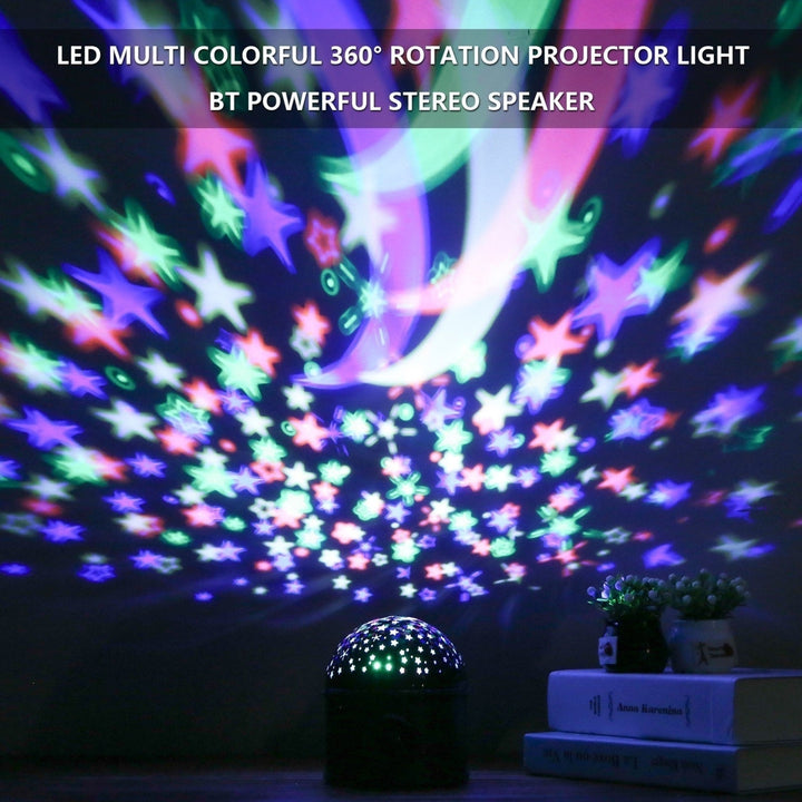 LEDs Ball Light Projector Light BT Music Speaker Player 360 Rotation Projector for Bedroom DJ Party Lamp USB Powered Image 5