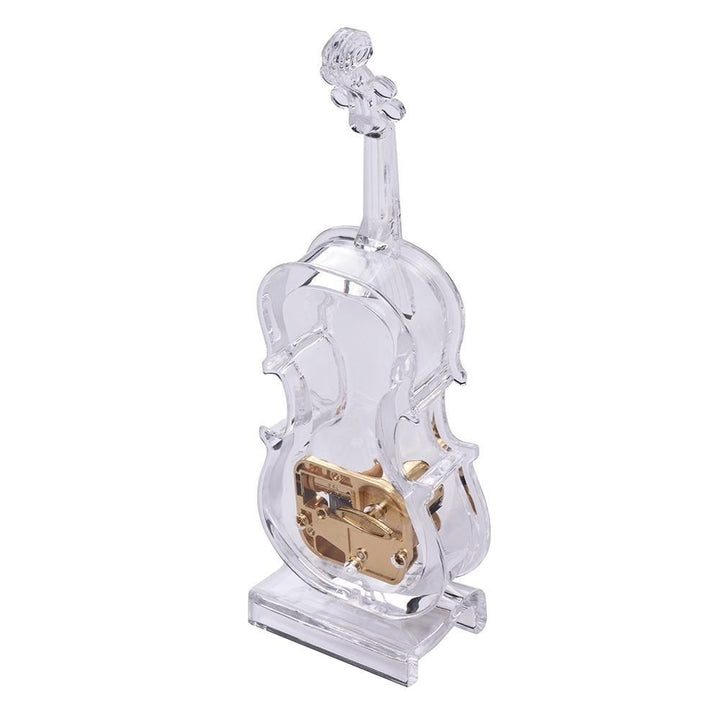 Mechanical Wind-up Violin Shape Music Box Without light Image 4