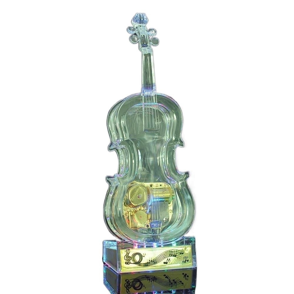 Mechanical Wind-up Violin Shape Music Box Without light Image 9