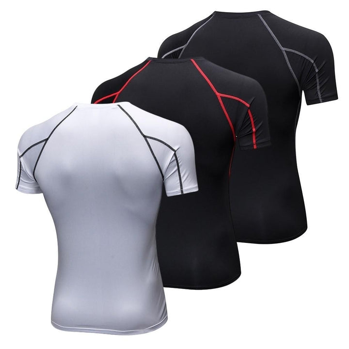 Men Short Sleeve Compression Shirt Pack of 3 Image 3