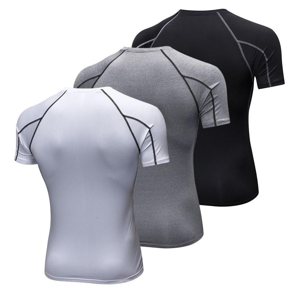 Men Short Sleeve Compression Shirt Pack of 3 Image 4