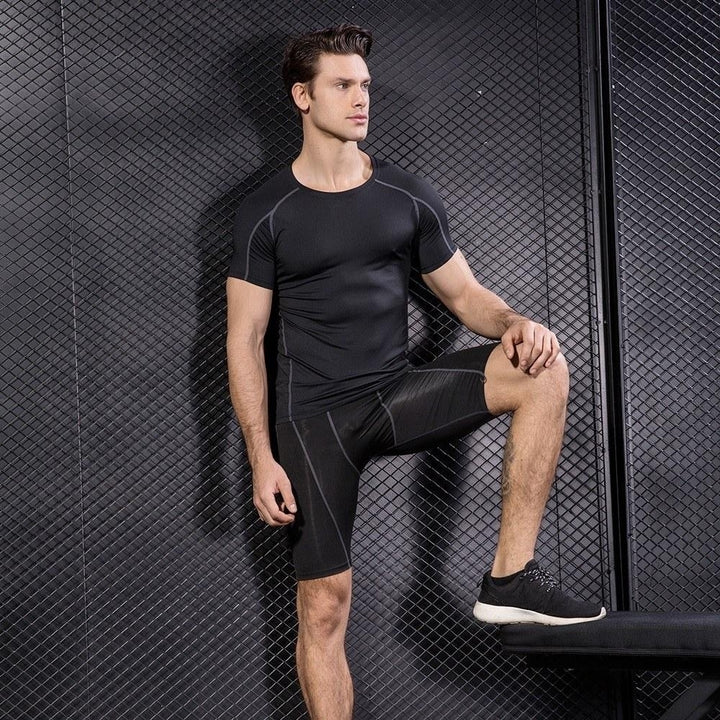 Men Short Sleeve Compression Shirt Pack of 3 Image 6