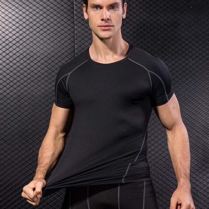 Men Short Sleeve Compression Shirt Pack of 3 Image 10