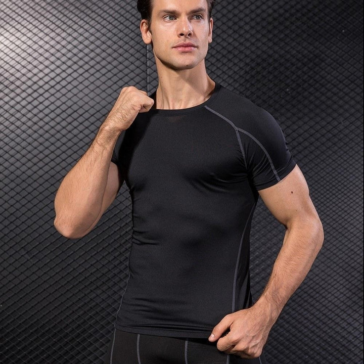 Men Short Sleeve Compression Shirt Pack of 3 Image 11