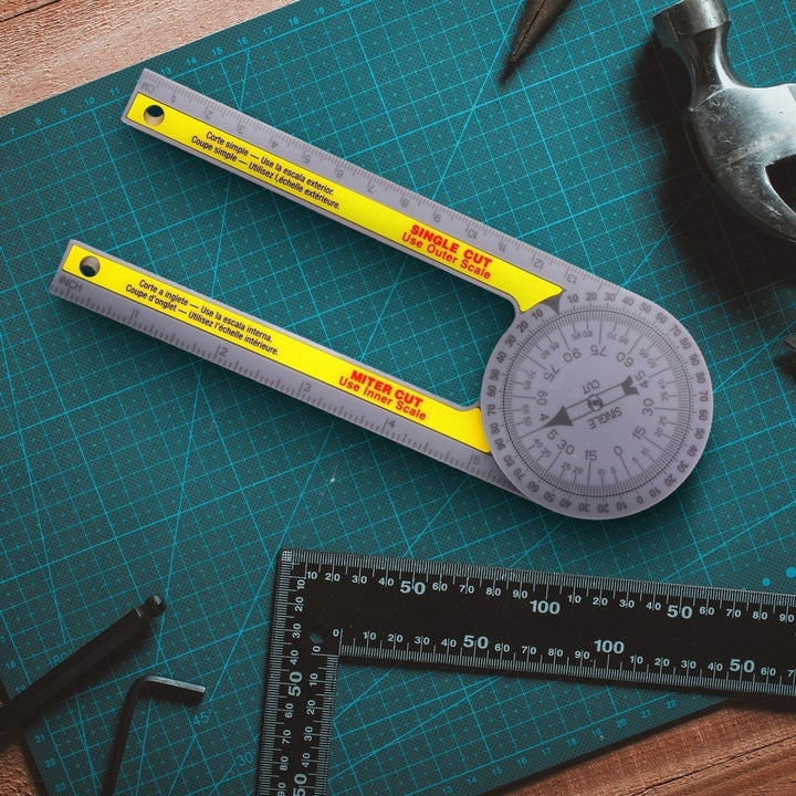 Miter Saw Protractor Angle Measuring Transfer Rule Gauge for Carpenters ABS Metric Ruler Image 6