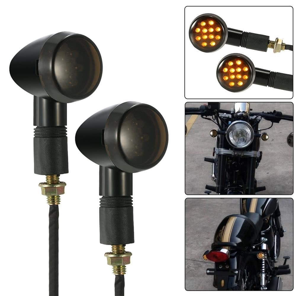 Motorcycle LED Turn Signal Light Universal for Harley Cafe Racer Pack 2 Image 5