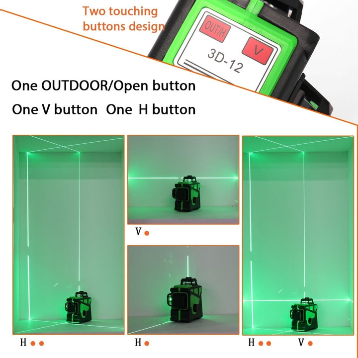 Multi-functional 3D 12 Lines Laser Level Tool Vertical Horizontal with Self-leveling Function Image 8