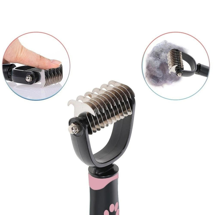 Pet Grooming Tool - Double Side Dematting Comb Remove Undercoat Mats Tangles Shedding Brushes Image 7