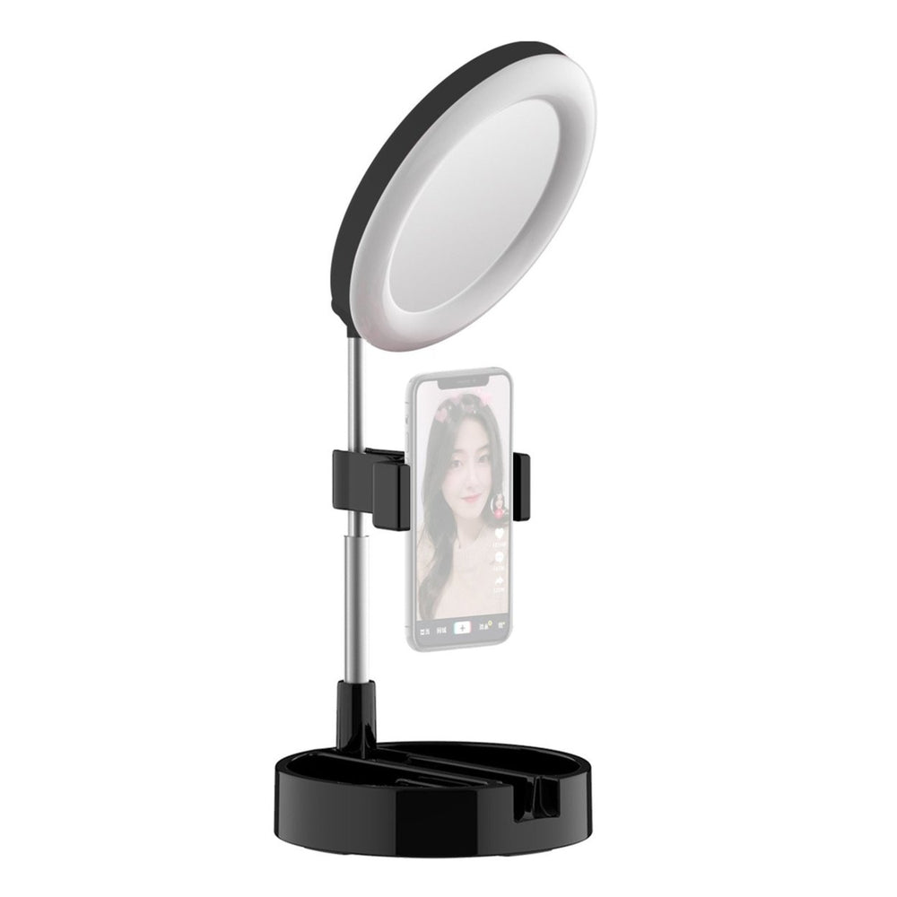 Portable LED Ring Light Foldable Desk Circle Lamp Fill Image 2