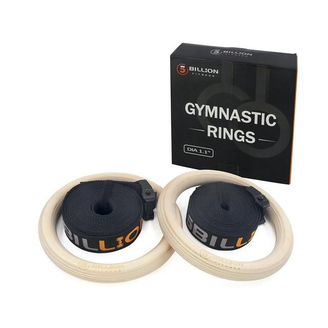 Procircle Wood Gymnastic Gym Rings with Adjustable Long Buckles Straps Workout For Home and Cross Image 3