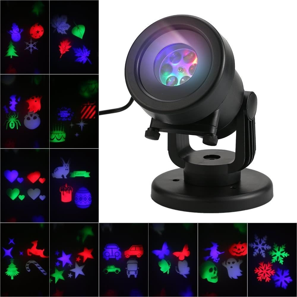 Projector Light 12Pcs Pattern Spotlight Romantic RGBW Snowflake,Love Film Rotating Garden Lamp Image 9