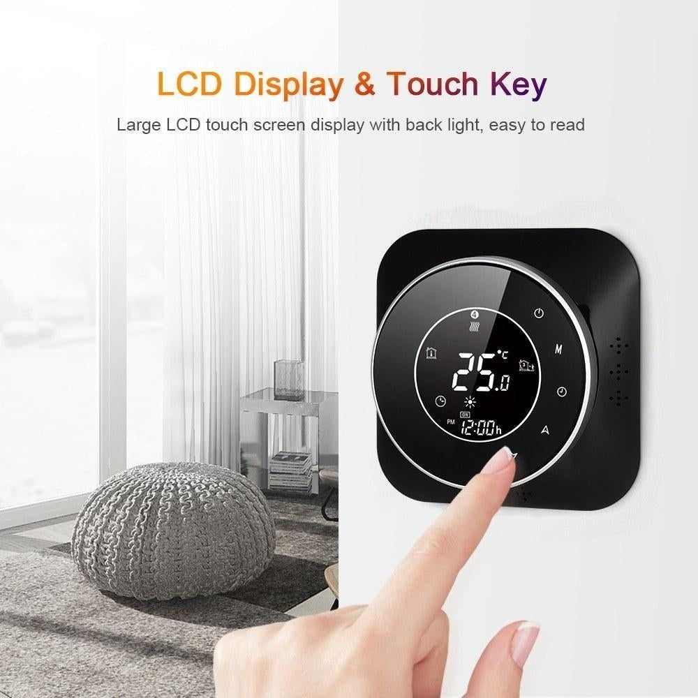 Programmable Thermostat 5+1+1 Six Periods Touchscreen LCD with Water Heating Thermoregulator Image 11