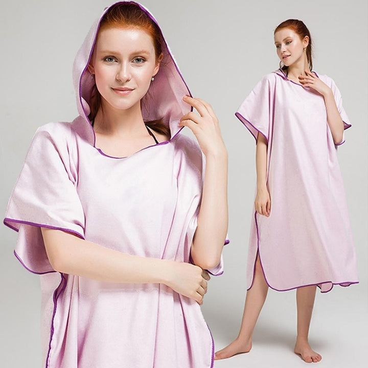 Quick Drying Hooded Bathrobe Microfiber Towel Image 8