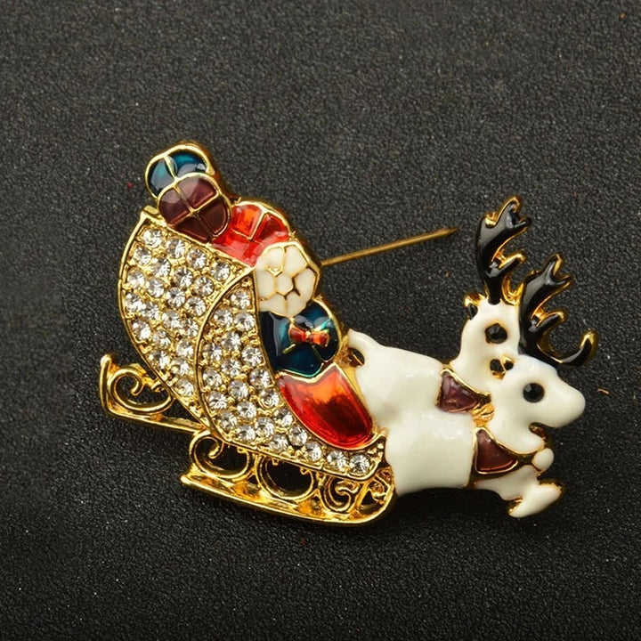 Shining Rhinestone Crystal Double Deers Animal Brooch Collar Clip Pin Clothes Accessory Jewelry Scarf Buckle Image 6