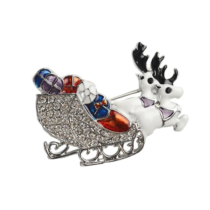 Shining Rhinestone Crystal Double Deers Animal Brooch Collar Clip Pin Clothes Accessory Jewelry Scarf Buckle Image 8