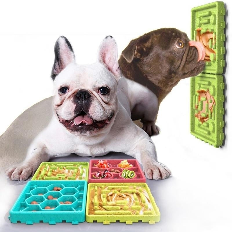 Silicone Feeding Lick Mat Pet Food Bowls Slow Down Eating Feeder Image 1