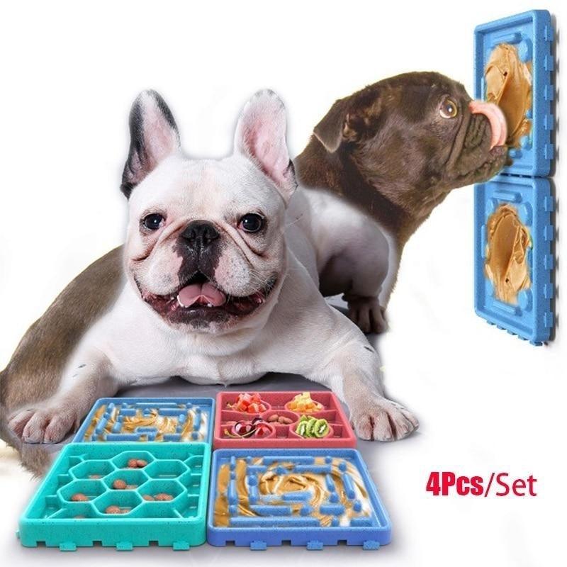 Silicone Feeding Lick Mat Pet Food Bowls Slow Down Eating Feeder Image 2