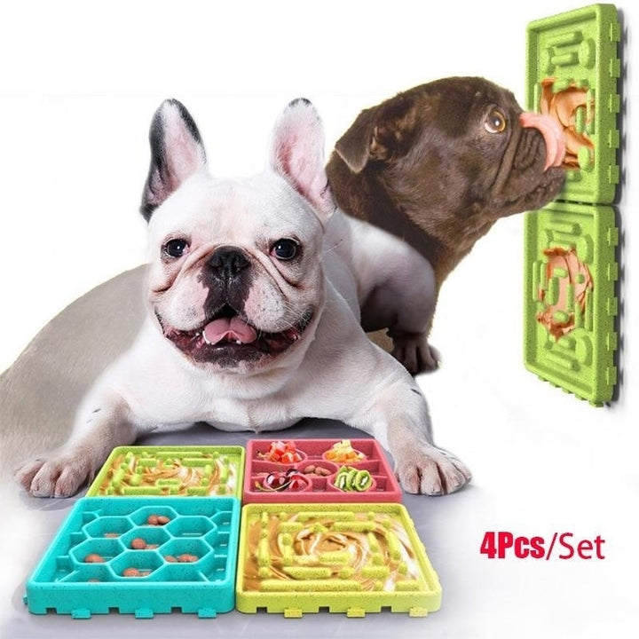 Silicone Feeding Lick Mat Pet Food Bowls Slow Down Eating Feeder Image 3