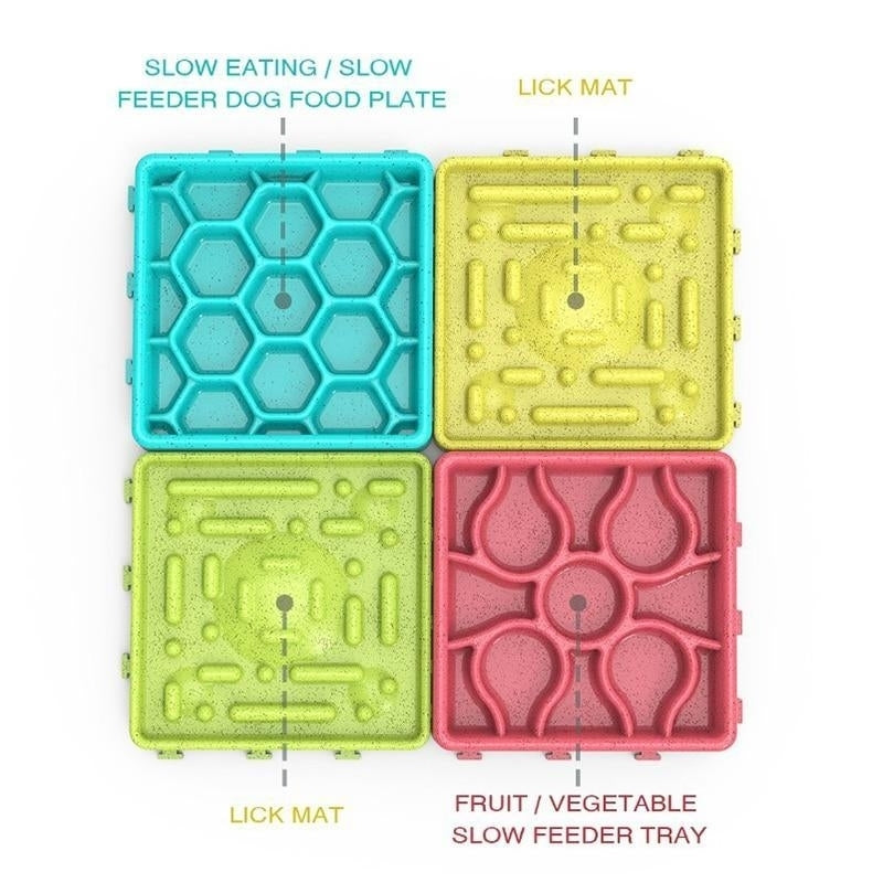 Silicone Feeding Lick Mat Pet Food Bowls Slow Down Eating Feeder Image 9