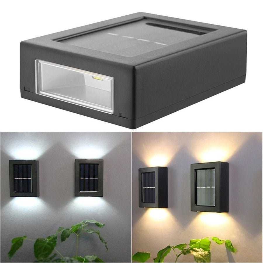 Solar Wall Lamp Outdoor Waterproof Led Illuminated Light Yard Garden Street Stair Lighting Lamp Pack 2 Image 1