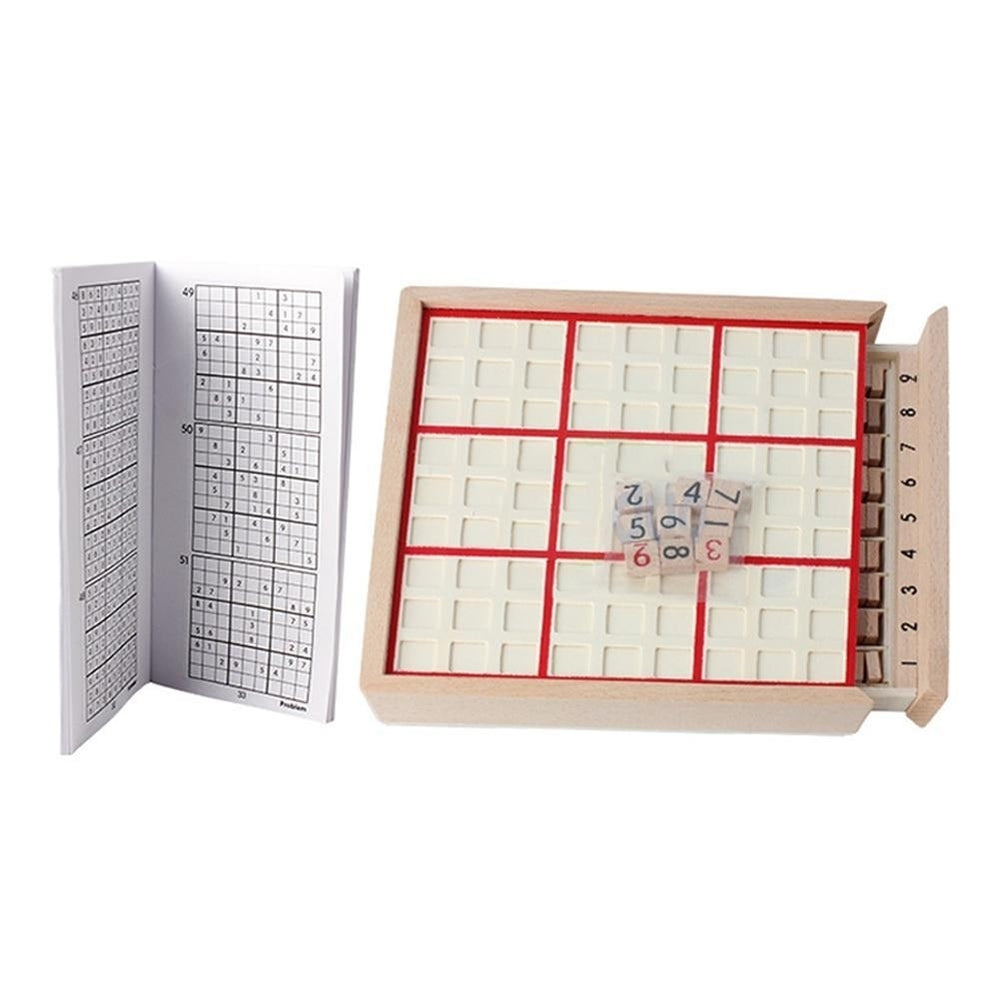 Sudoku Chess Logic Training Board Children Intelligence Toys Gifts Wooden Game with Books Sets Image 2