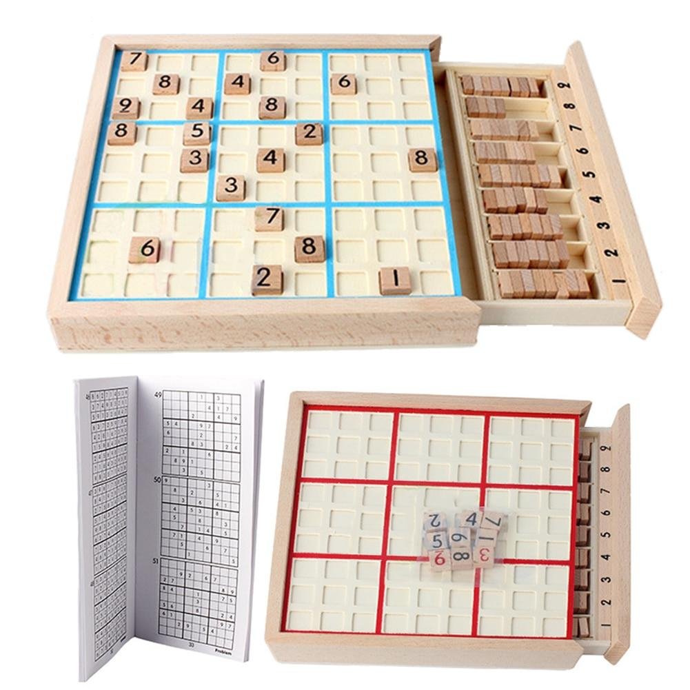 Sudoku Chess Logic Training Board Children Intelligence Toys Gifts Wooden Game with Books Sets Image 4