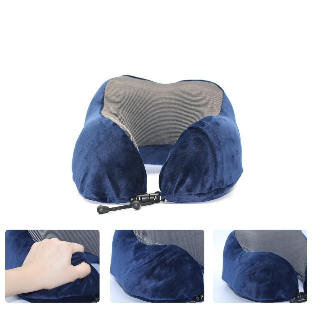 U Shaped Memory Foam Neck Pillows Soft Travel Pillow Cervical Airplane Image 1