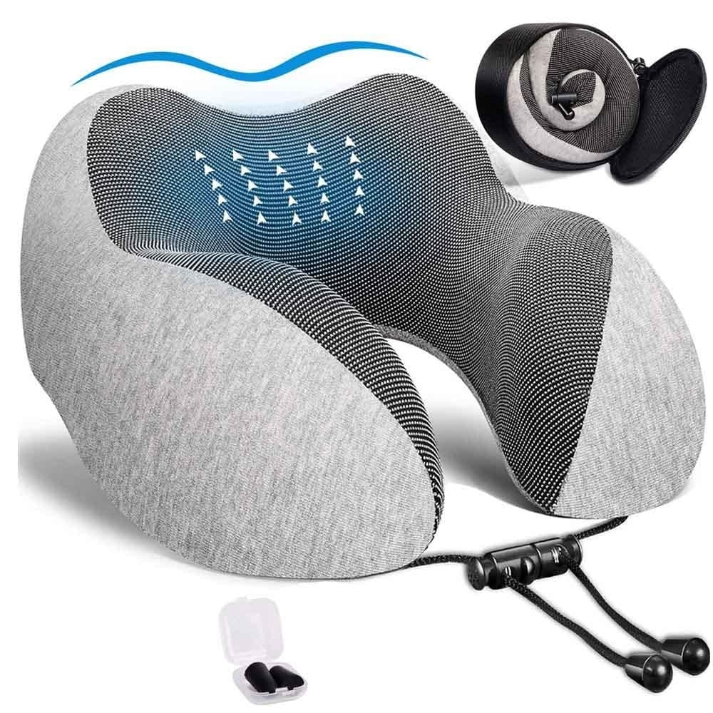 U Shaped Memory Foam Neck Pillows Soft Travel Pillow Cervical Airplane Image 2