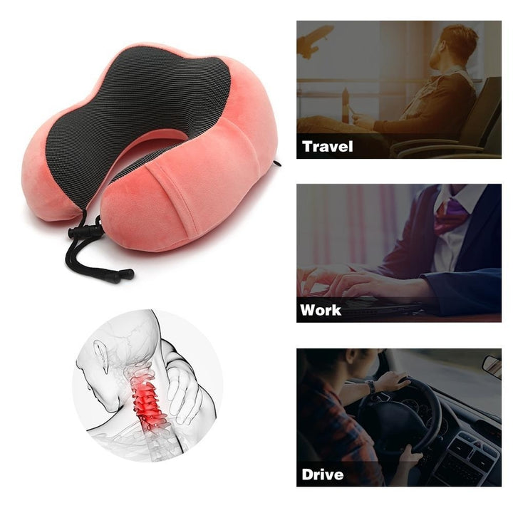 U Shaped Memory Foam Neck Soft Travel Pillow Solid Relieve Pressure Image 1