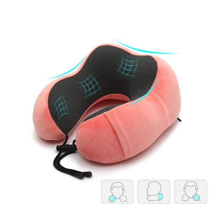 U Shaped Memory Foam Neck Soft Travel Pillow Solid Relieve Pressure Image 2