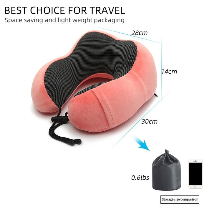 U Shaped Memory Foam Neck Soft Travel Pillow Solid Relieve Pressure Image 5