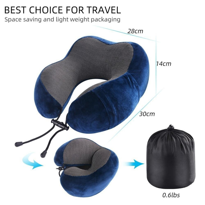 U Shaped Memory Foam Neck Soft Travel Pillow Solid Relieve Pressure Image 7