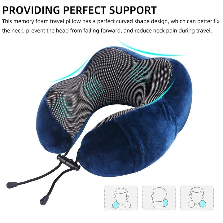 U Shaped Memory Foam Neck Soft Travel Pillow Solid Relieve Pressure Image 8