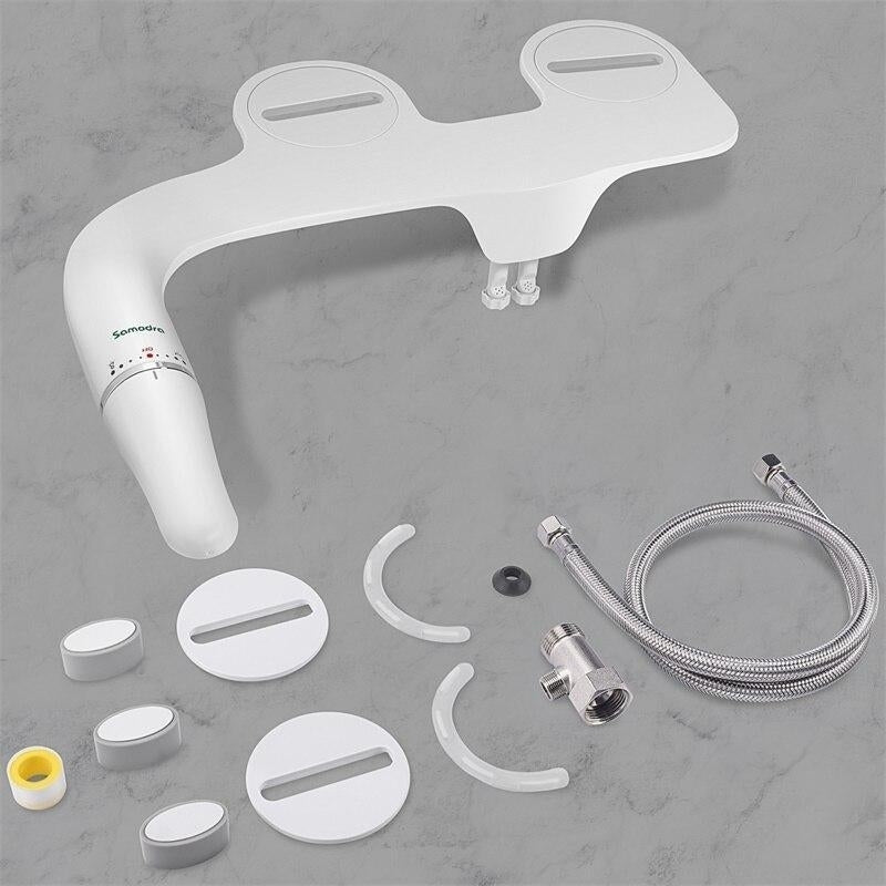 Ultra-Slim Toilet Seat Attachment With Brass Inlet Adjustable Water Pressure Image 1