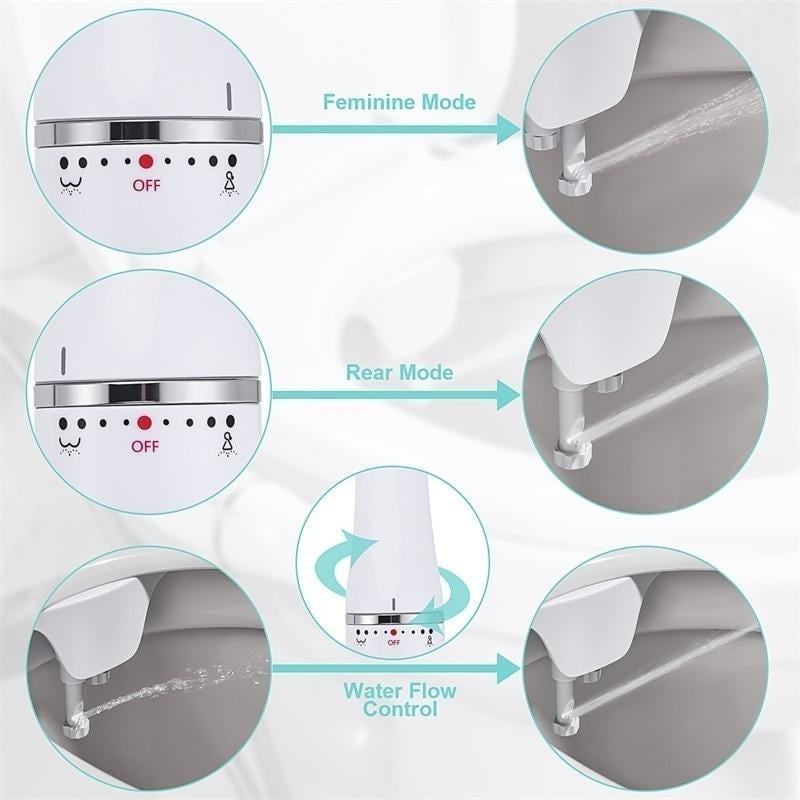 Ultra-Slim Toilet Seat Attachment With Brass Inlet Adjustable Water Pressure Image 3