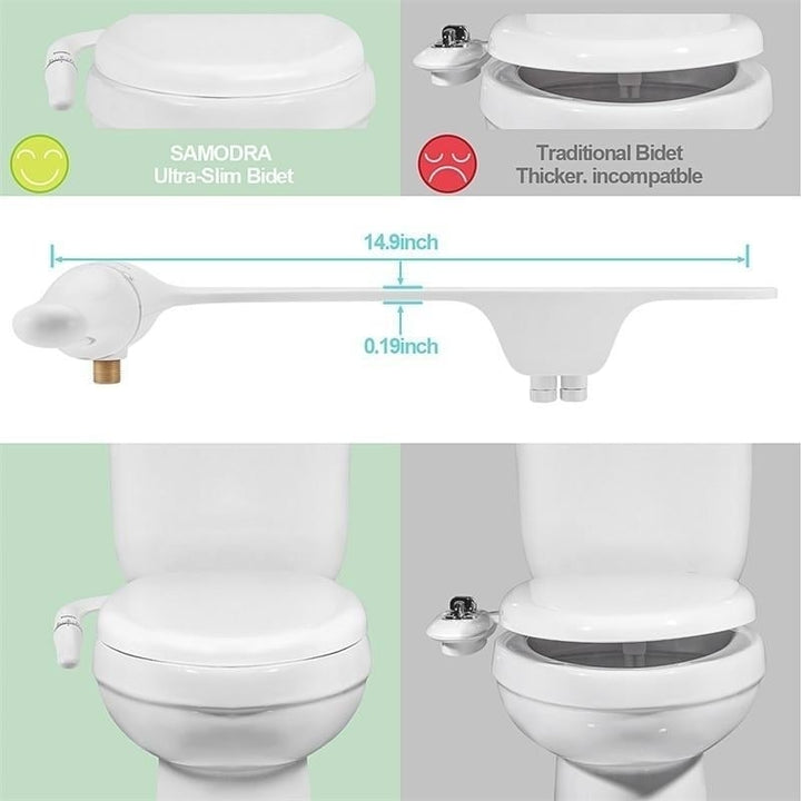 Ultra-Slim Toilet Seat Attachment With Brass Inlet Adjustable Water Pressure Image 5