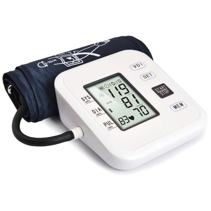 Upper Arm Style Automatic Electronic Blood Pressure Monitor with Large LCD Display Digital Intelligent Blood Pressure Image 3